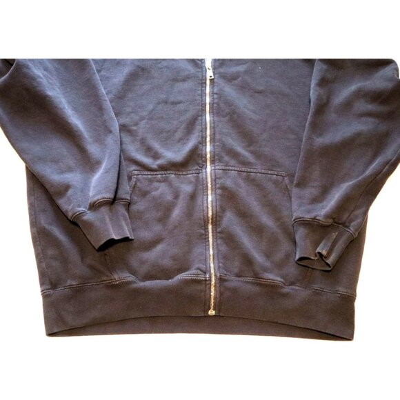 John Galt Brandy Melville Navy Zip Hoodie Full Zip One Size Fleece Y2K - Picture 5 of 8